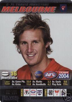 2004 AFL Teamcoach Silver Card S-71 Travis JOHNSTONE (Melb)