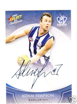 2008 Select Champions Blue Foil Sig FS54 Adam SIMPSON (Kang)