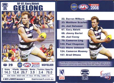 AFL 2008 Teamcoach Silver #12 Nick MAXWELL (Coll)