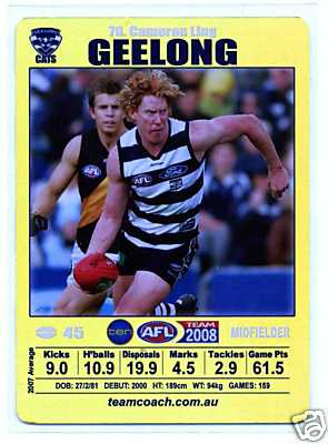 AFL 2008 Teamcoach Gold #70 Cameron LING (Geel)