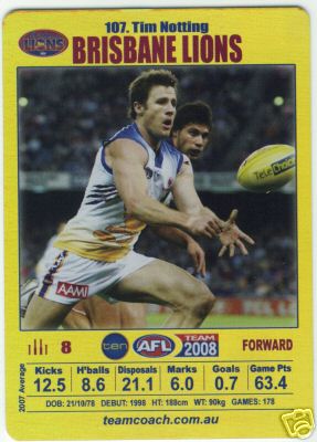 AFL 2008 Teamcoach Silver #12 Nick MAXWELL (Coll)