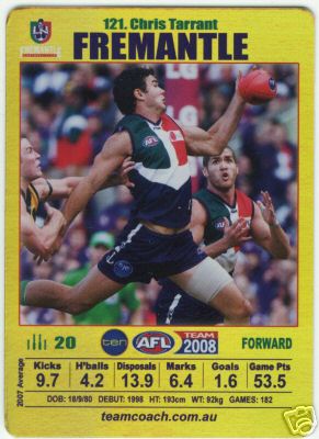 AFL 2008 Teamcoach Gold #121 Chris TARRANT (Frem)