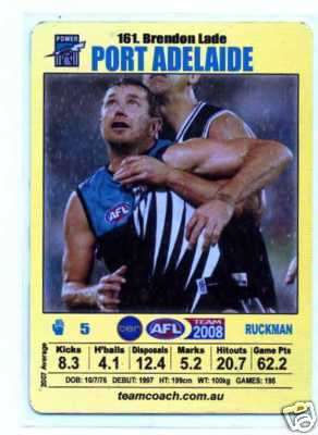 AFL 2008 Teamcoach Gold #161 Brendon LADE (Port)