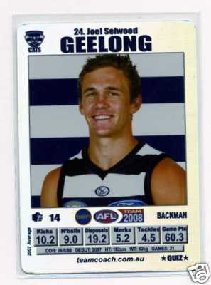 AFL 2008 Teamcoach Silver #24 Joel SELWOOD (Geel)