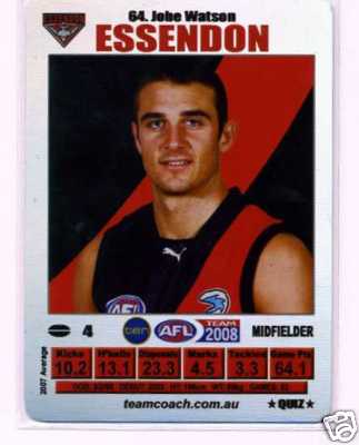 AFL 2008 Teamcoach Silver #64 Jobe WATSON (Ess)