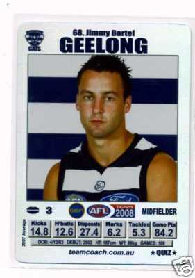 AFL 2008 Teamcoach Silver #68 Jimmy BARTEL (Geel)