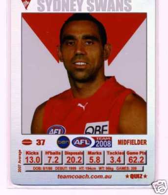 AFL 2008 Teamcoach Silver #92 Adam GOODES (Syd)