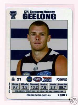 AFL 2008 Teamcoach Silver #124 Cameron MOONEY (Geel)