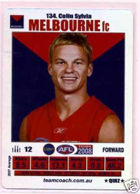 AFL 2008 Teamcoach Silver #134 Colin SYLVIA (Melb)