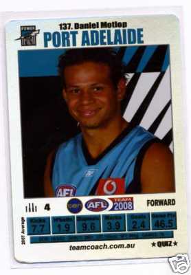 AFL 2008 Teamcoach Silver #137 Daniel MOTLOP (Port)