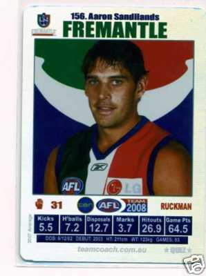 AFL 2008 Teamcoach Silver #156 Aaron SANDILANDS (Frem)