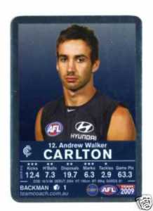 AFL 2009 Teamcoach Silver 12 Andrew WALKER (Carl)