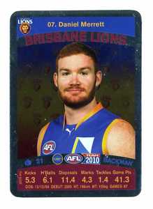 AFL 2010 Teamcoach Silver Card 07 Daniel MERRETT (Bris)