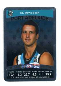 AFL 2010 Teamcoach Silver Card 81 Travis BOAK (Port)