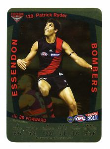 AFL 2011 Teamcoach Gold Card G129 Patrick RYDER (Ess)