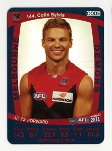 AFL 2011 Teamcoach Silver Card S144 Colin SYLVIA (Melb)