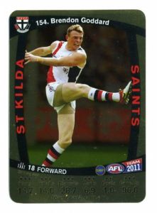 AFL 2011 Teamcoach Gold Card G154 Brendon GODDARD (StK)