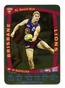 AFL 2011 Teamcoach Gold Card G62 Daniel RICH (Bris)