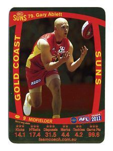 AFL 2011 Teamcoach Gold Card G79 Gary ABLETT jnr (GC)