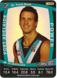 AFL 2011 Teamcoach Silver Card S90 Travis BOAK (Port)