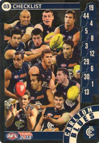 AFL 2013 Teamcoach Checklist 03 CARLTON