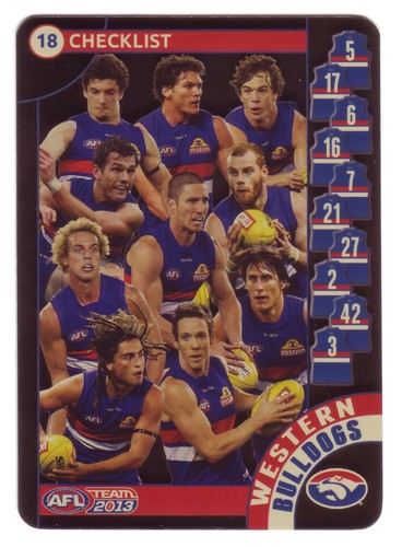 AFL 2013 Teamcoach Checklist 18 WESTERN BULLDOGS