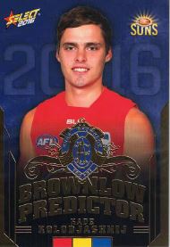 2016 Select Footy Stars Brownlow Predictor BP58 K KOLODJASHNIJ