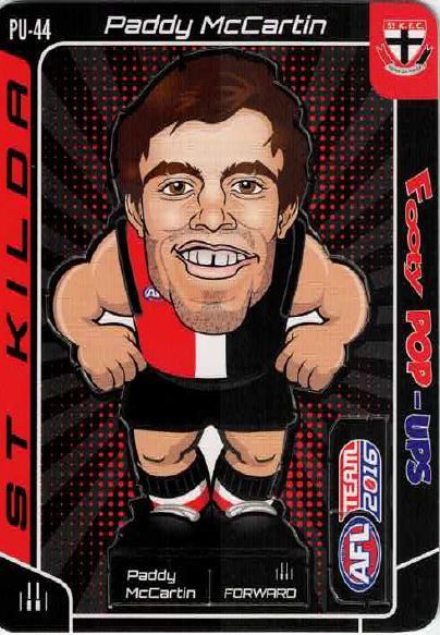 2016 Teamcoach Footy Pop-ups PU-44 Paddy McCARTIN (StK)