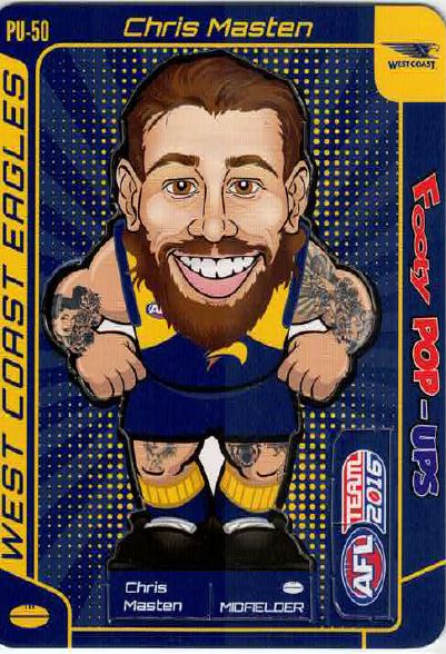 2016 Teamcoach Footy Pop-ups PU-50 Chris MASTEN (WCE)