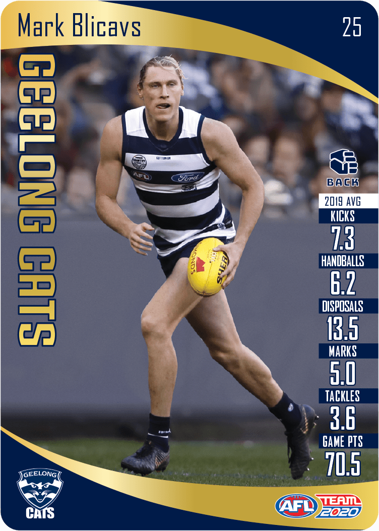 2020 Teamcoach Gold Card 25 Mark BLICAVS (Geel)