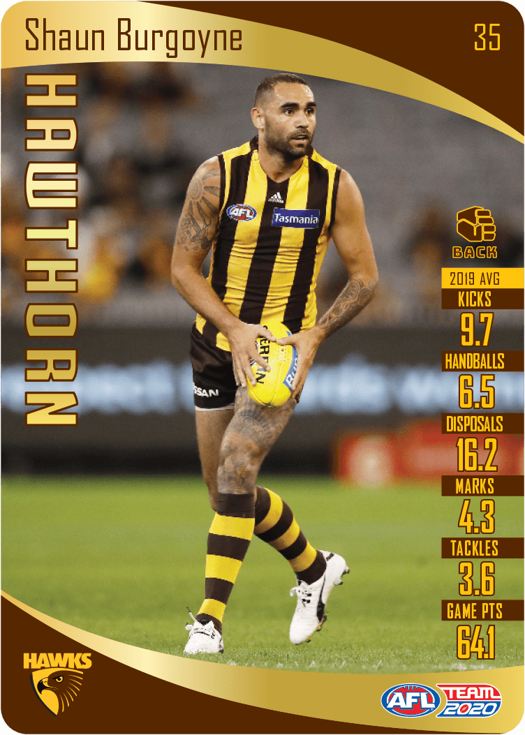 2020 Teamcoach Gold Card 35 Shaun BURGOYNE (Haw)