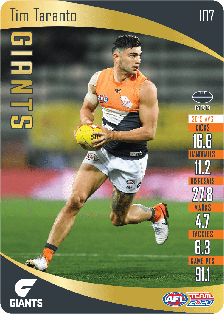 2020 Teamcoach Gold Card 107 Tom TARANTO (GWS)