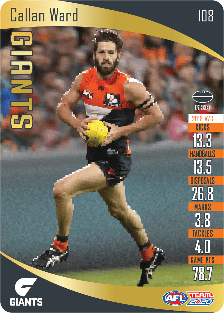 2020 Teamcoach Gold Card 108 Callan WARD (GWS)