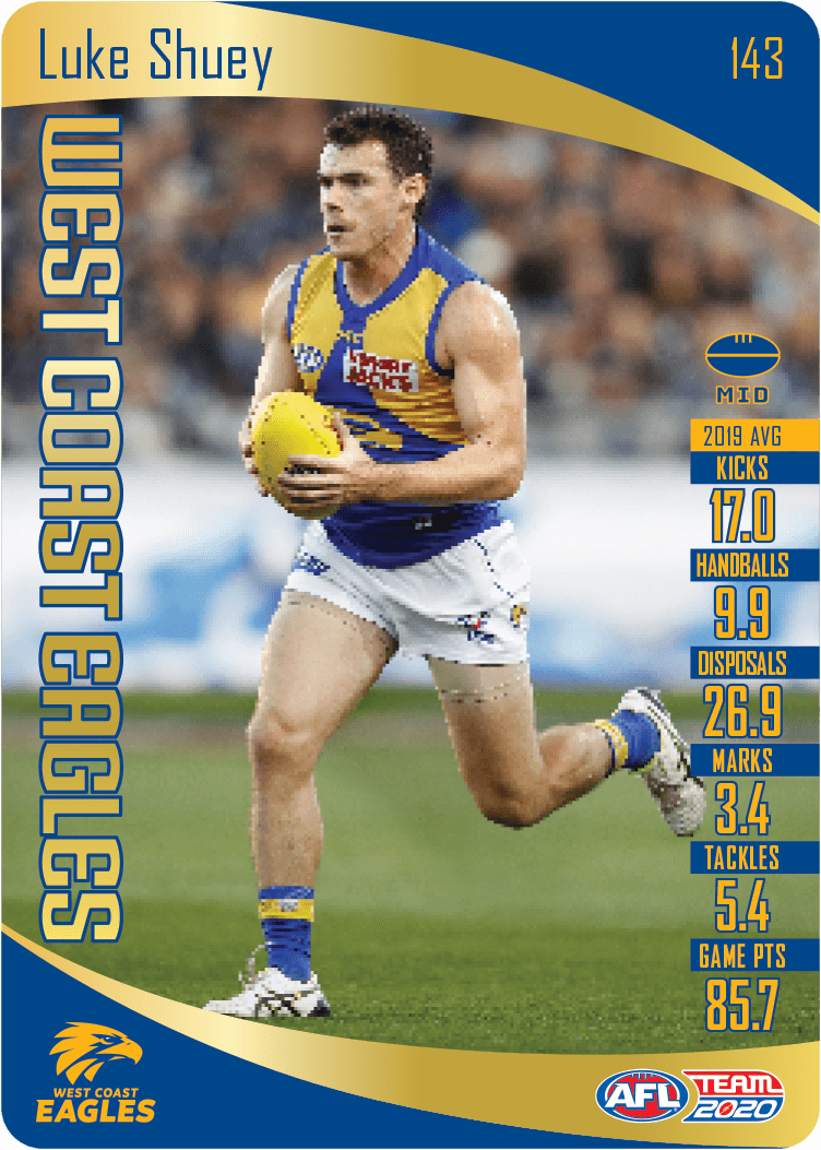 2020 Teamcoach Gold Card 143 Luke SHUEY (WCE)