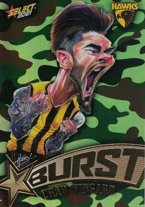 2021 Select FootyStars StarBurst Camo SBC40 Chad WINGARD (Haw)