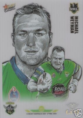 2007 Select NRL Champions Acetate Gem Card GC3 Michael Weyman