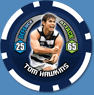 2009 Topps AFL Chipz Common Tom HAWKINS (Geel)