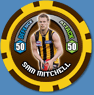 2009 Topps AFL Chipz Common Sam MITCHELL (Haw)