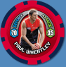 2009 Topps AFL Chipz Common Paul WHEATLEY (Melb)