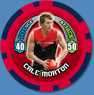 2009 Topps AFL Chipz Common Cale MORTON (Melb)